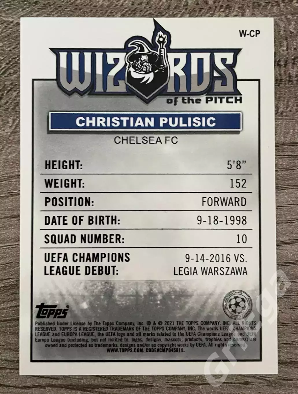 Футбол. Карточка Christian Pulisic/Кристиан Пулишич (Chelsea/Челси) 1