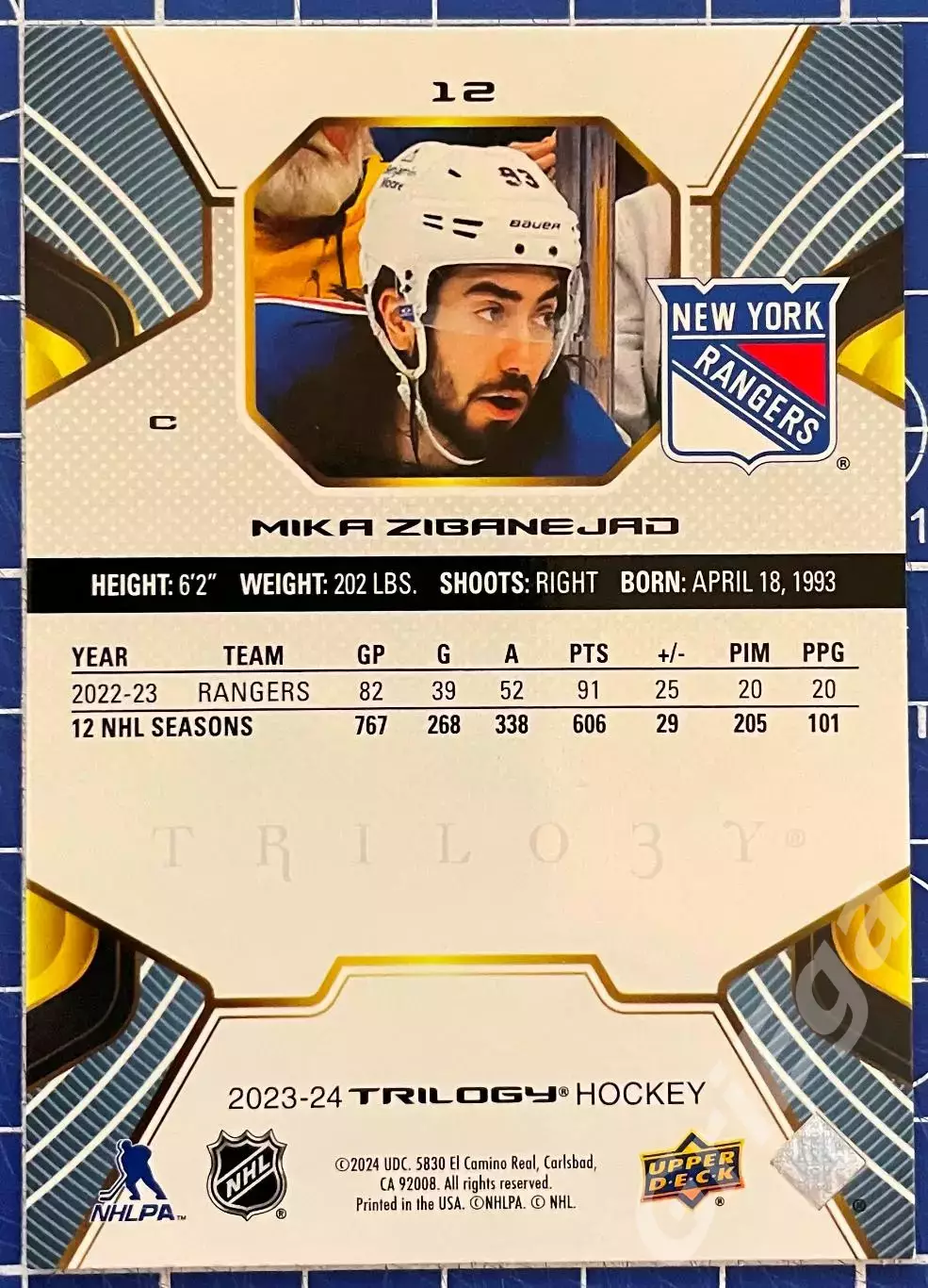 Хоккей карточка Mika Zibanejad/Мика Зибанежад (New York Rangers/Рейнджерс) 1