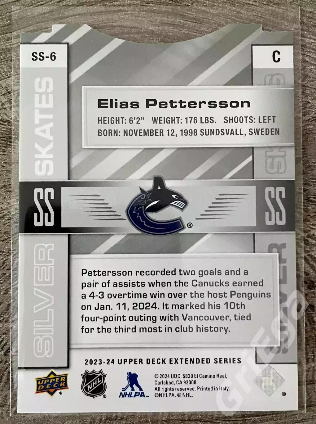 Хоккей карточка Elias Pettersson/Элиас Петтерссон (Vancouver Canucks/Ванкувер) 1