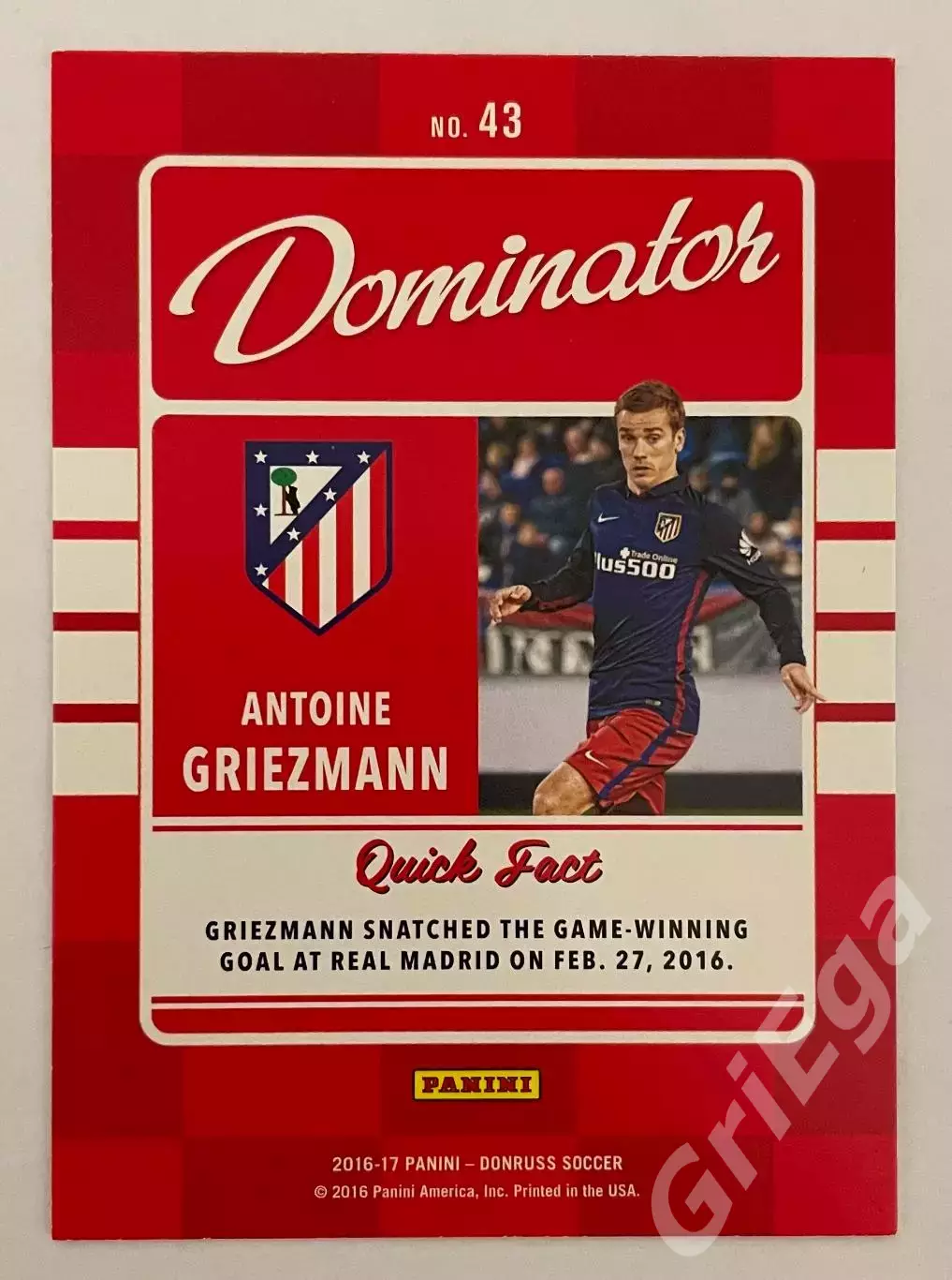 Футбол. Карточка Antoine Griezmann/Антуан Гризманн (Атлетико Мадрид) 1