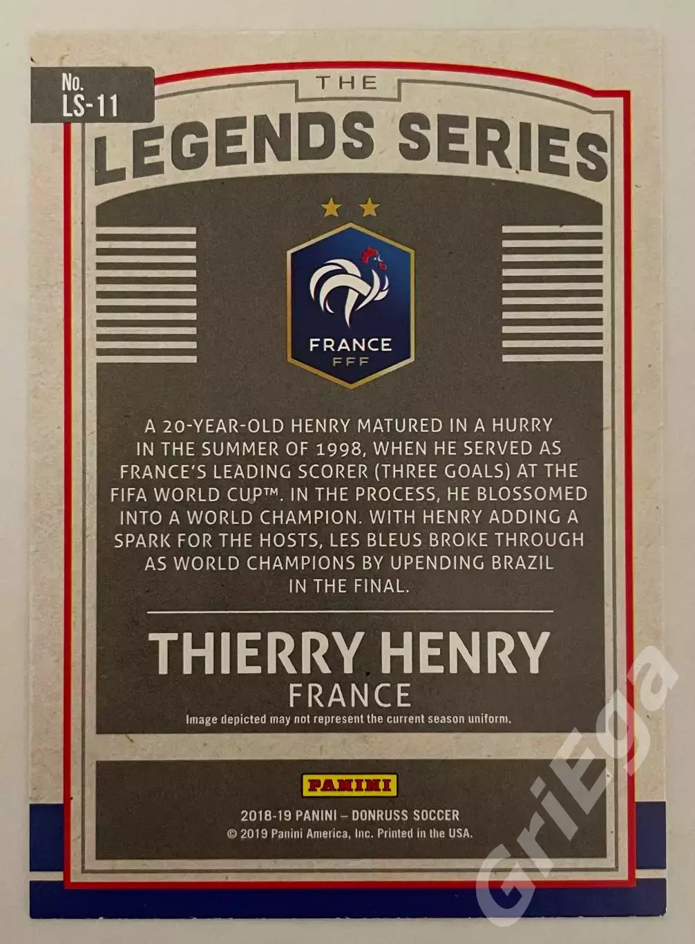 Футбол карточка Thierry Henry/Тьерри Анри (France/Франция) 2018-19 PANINI 1