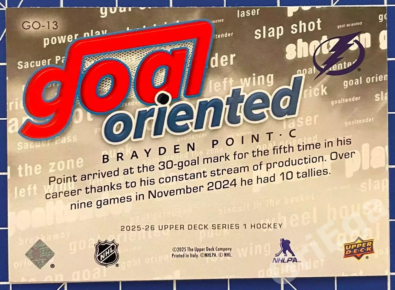 Хоккей карточка Brayden Point/Брэйден Пойнт (Tampa Bay Lightning/Тампа) 1