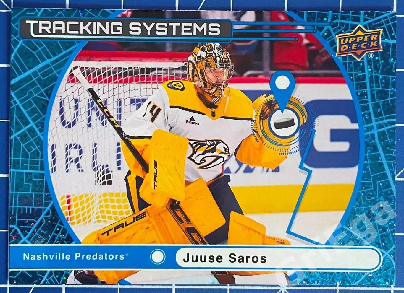 Хоккей карточка Juuse Saros/Юусе Сарос (Nashville Predators/Нэшвилл Предаторз)