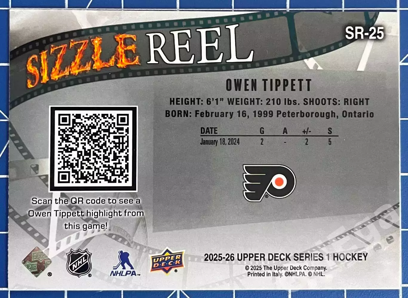 Хоккей карточка Owen Tippett/Оуэн Типпетт (Philadelphia Flyers/Филадельфия) 1