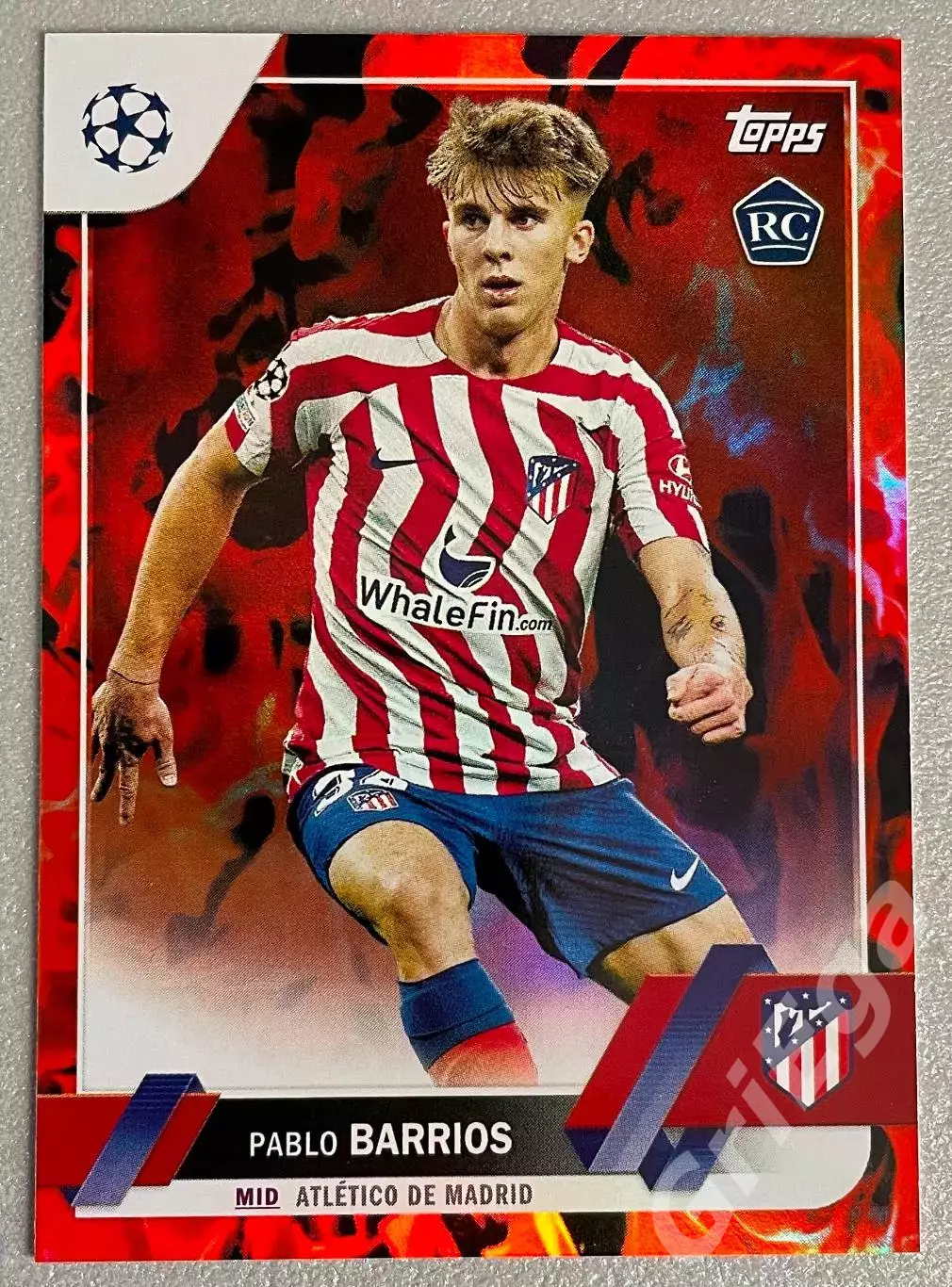 Футбол карточка Pablo Barrios/Пабло Барриос (Atletico Madrid/Атлетико Мадрид)