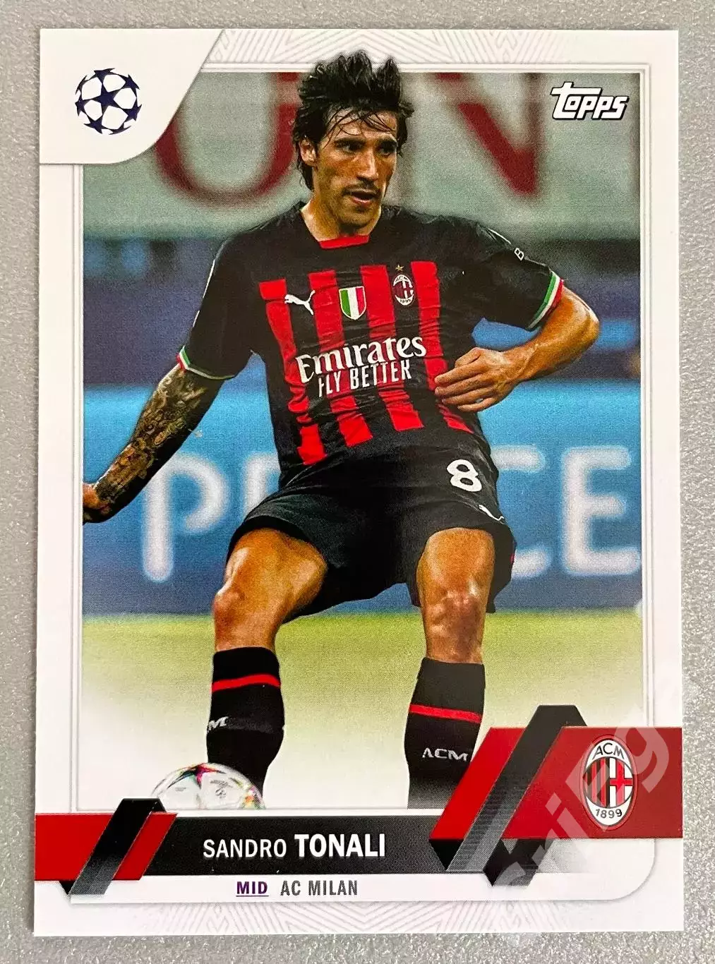 Карточка Sandro Tonali/Сандро Тонали (Milan/Милан) TOPPS 2022-23