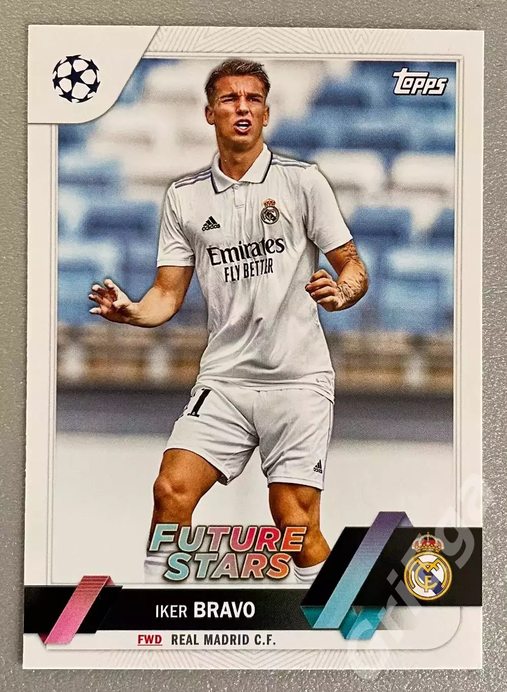 Футбол карточка Iker Bravo/Икер Браво (Real Madrid/Реал Мадрид) TOPPS 2022-23