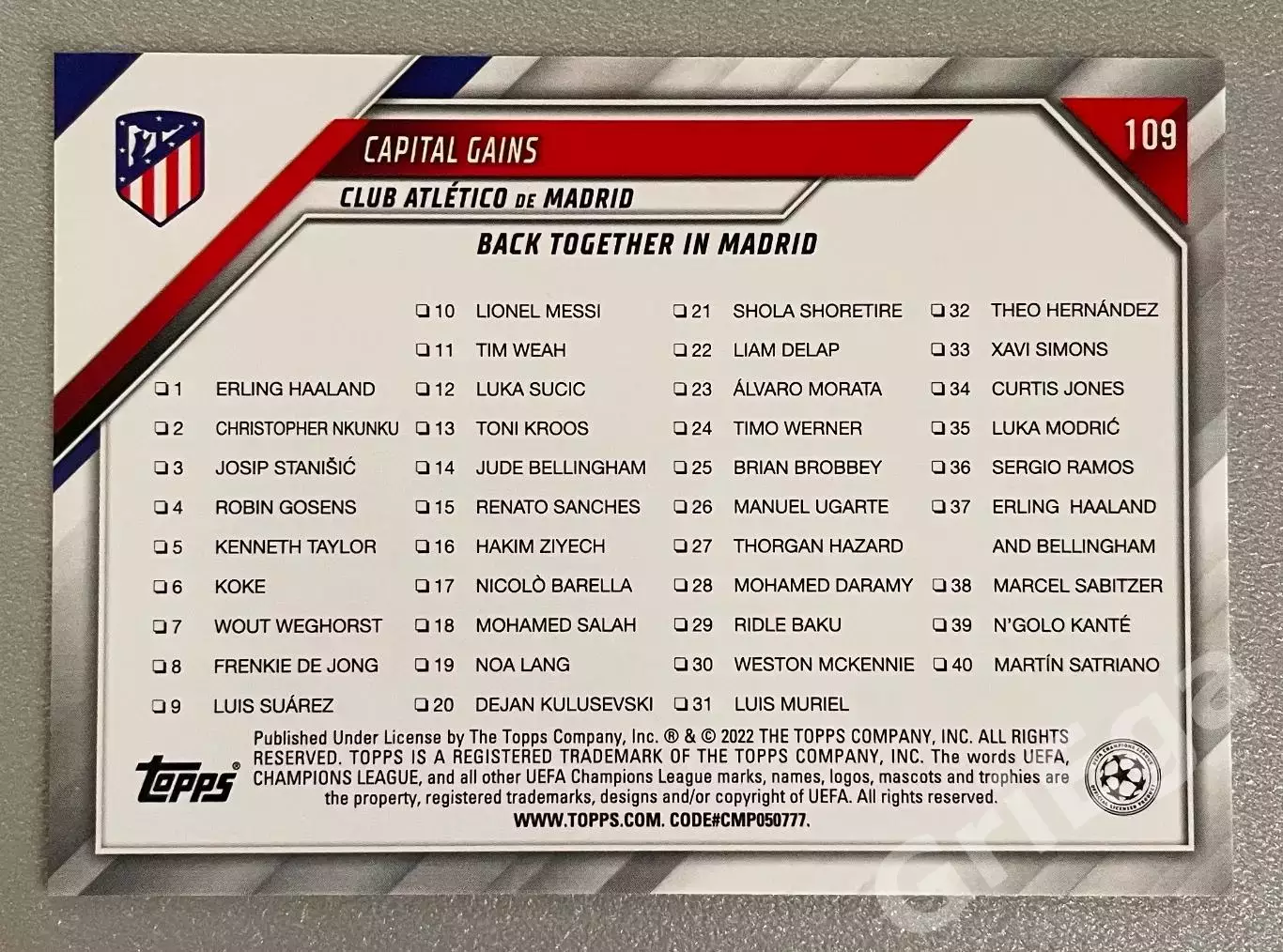 Футбол карточка Luis Suarez/Antoine Griezmann (Atletico Madrid/Атлетико Мадрид) 1