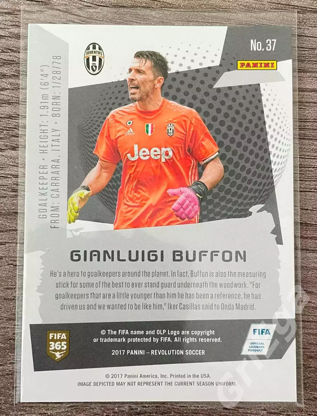 Футбол карточка Gianluigi Buffon/Джанлуиджи Буффон (Juventus/Ювентус) PANINI 1