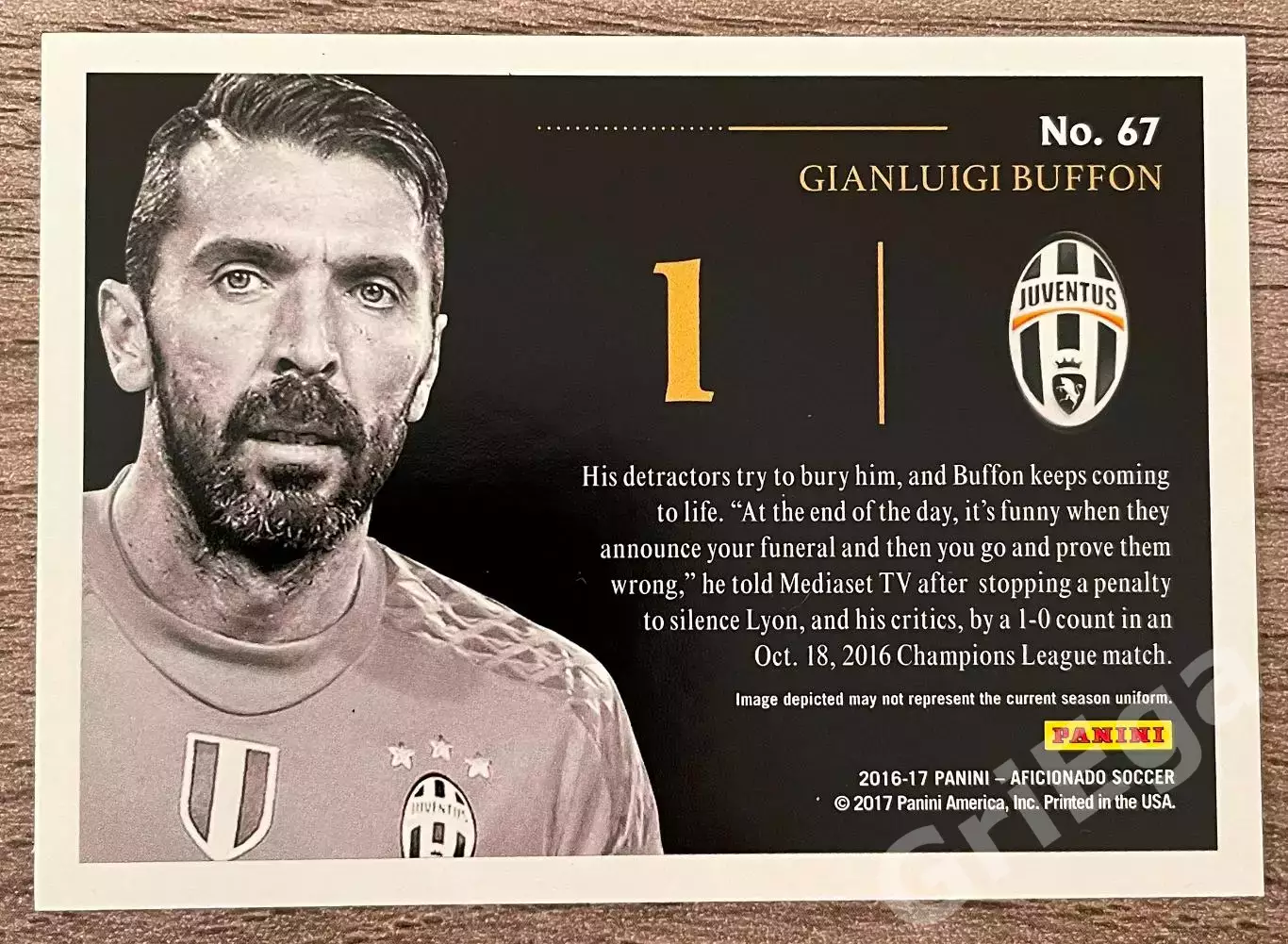 Футбол карточка Gianluigi Buffon/Джанлуиджи Буффон (Juventus/Ювентус) 2017 1