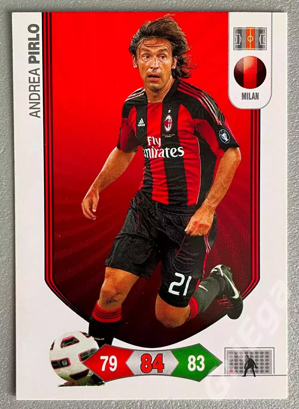 Футбол карточка Andrea Pirlo/Андреа Пирло (Milan/Милан) PANINI 2010-11