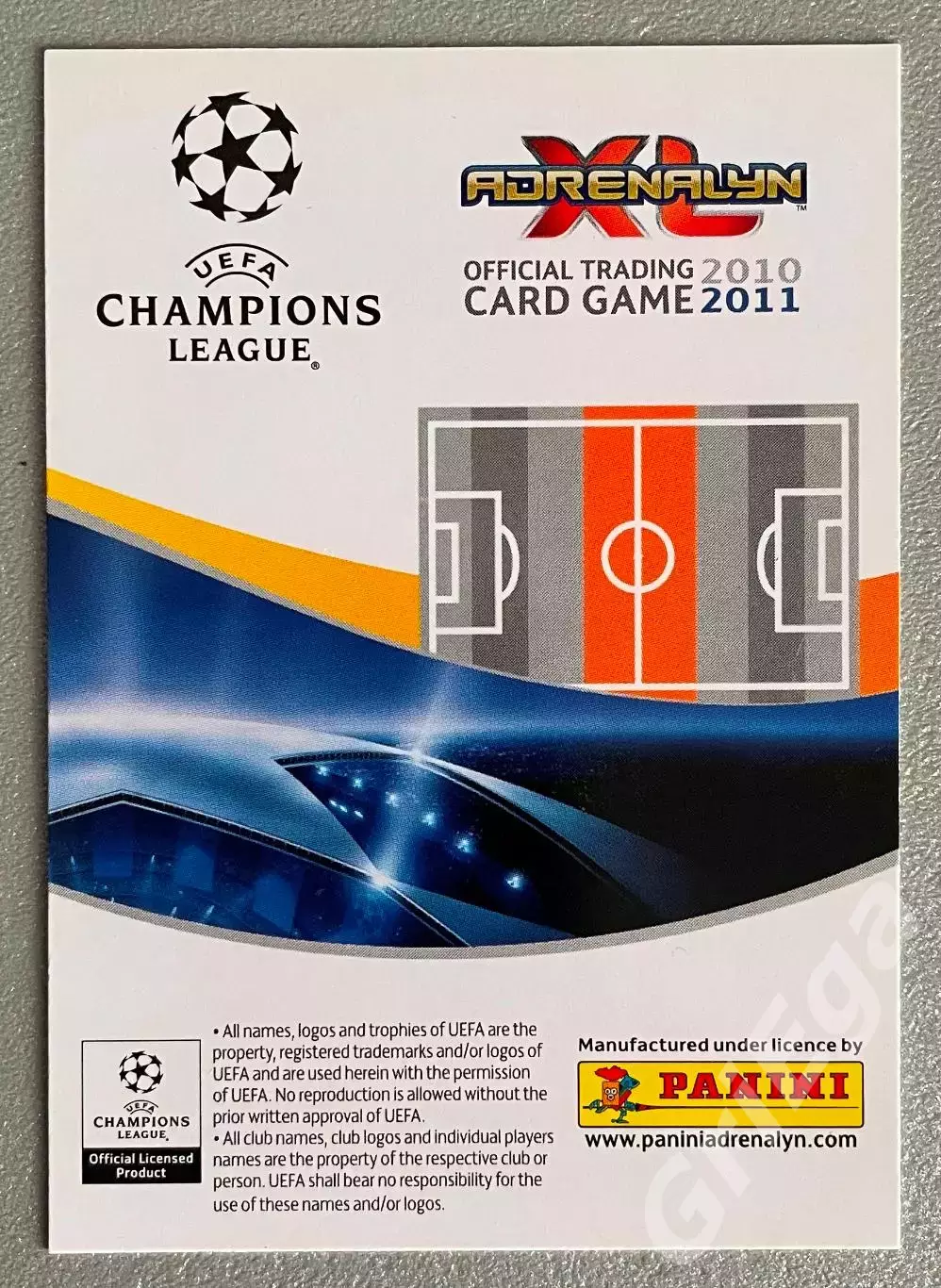 Футбол карточка Andrea Pirlo/Андреа Пирло (Milan/Милан) PANINI ЛЧ 2010-11 1