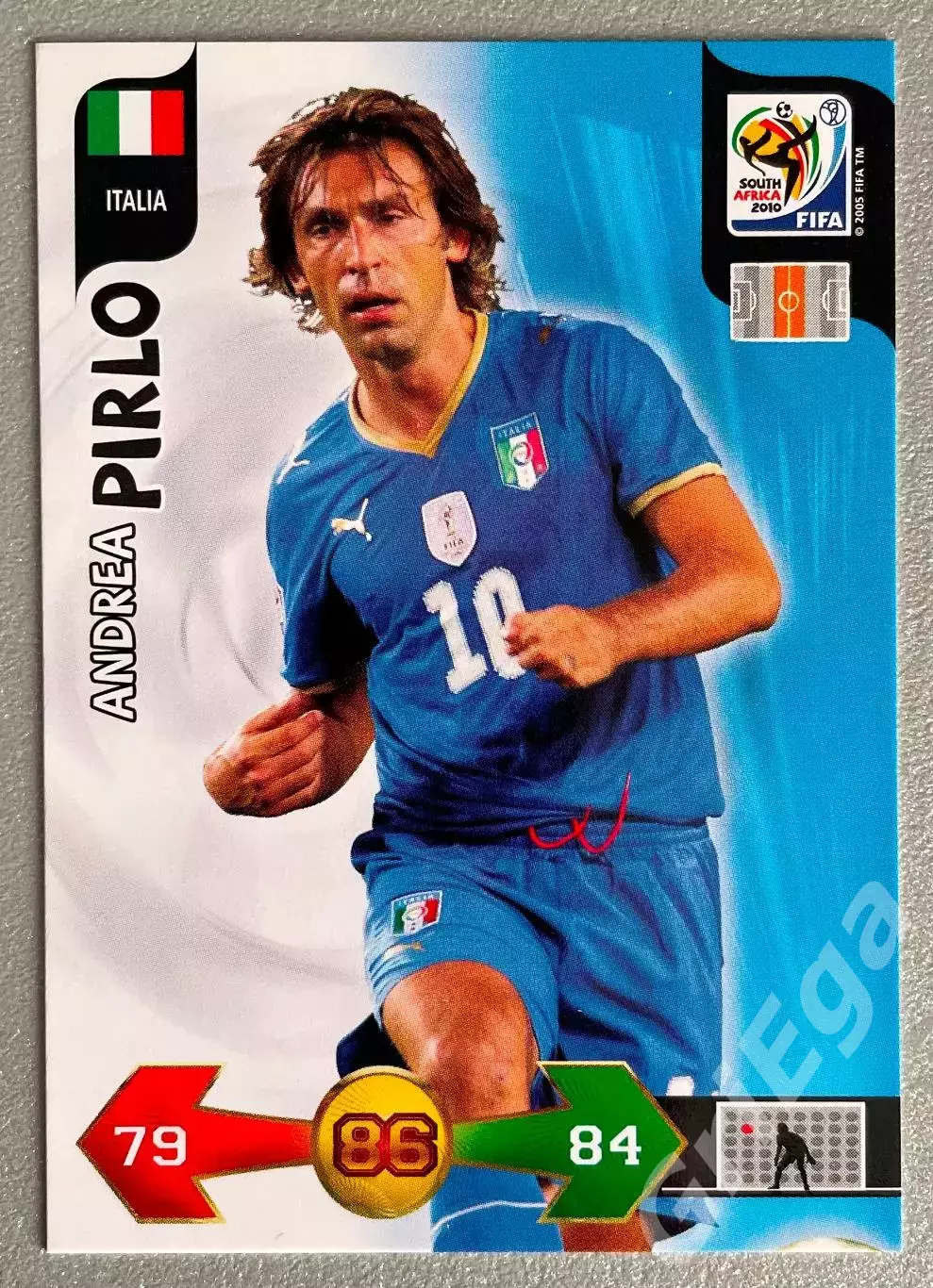 Футбол карточка Andrea Pirlo/Андреа Пирло (Italia/Италия) PANINI ЧМ 2010