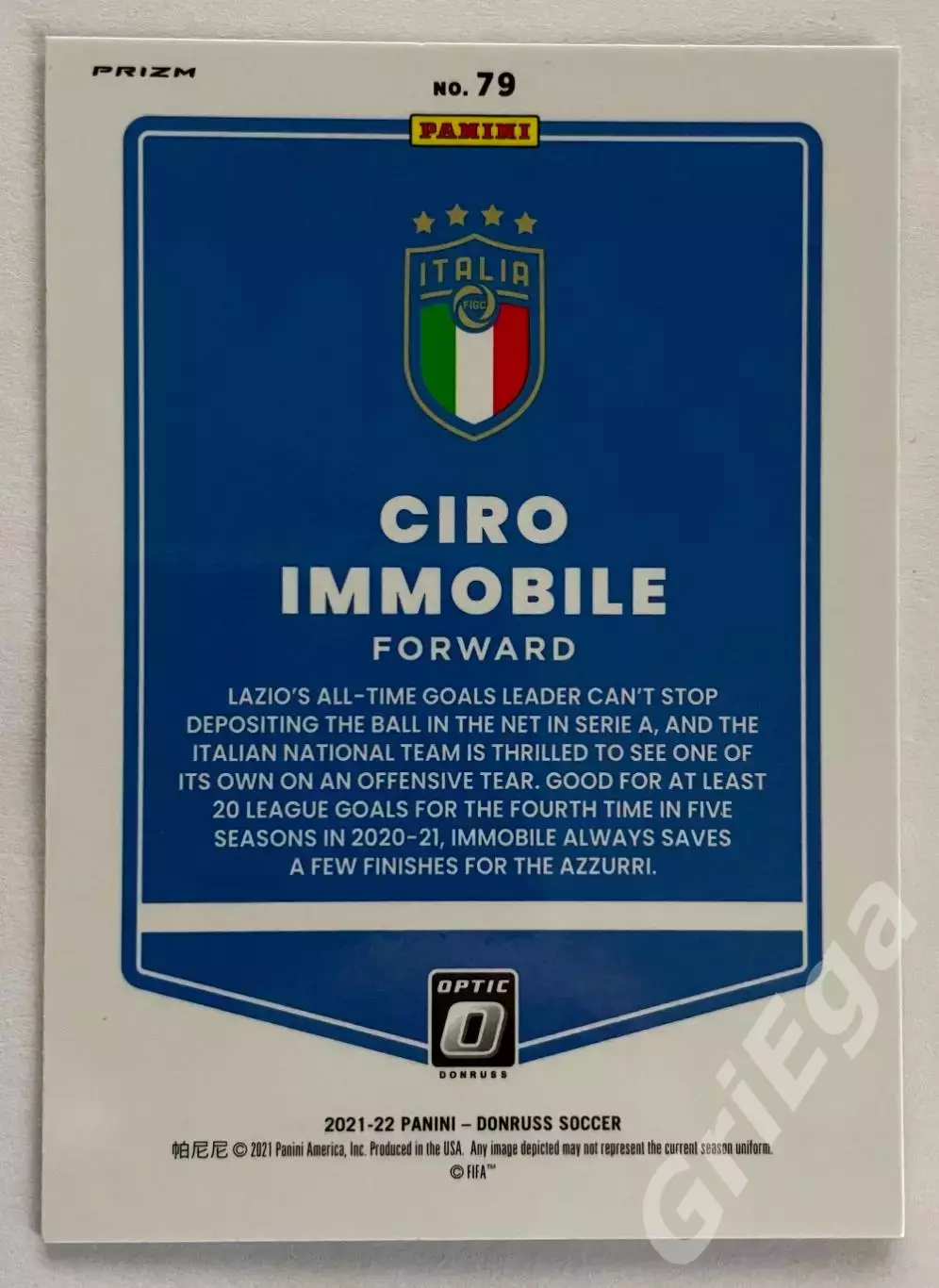Карточка Ciro Immobile/Чиро Иммобиле (Italia/Италия) Donruss 2021-22 1