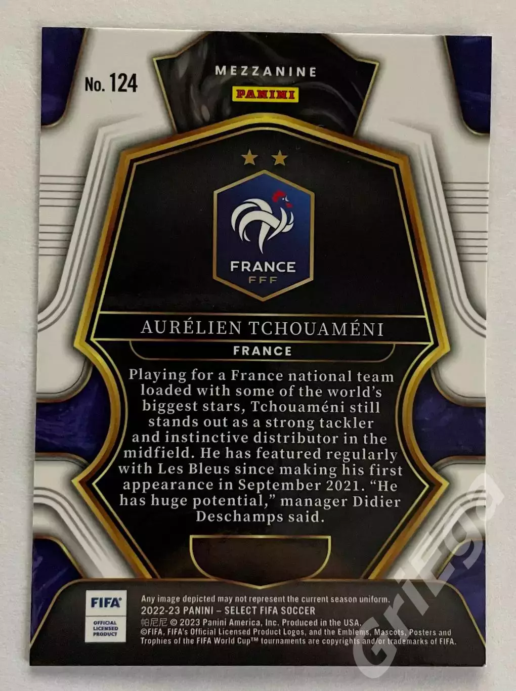 Карточка Aurelien Tchouameni/Орельен Тчуамени (France/Франция) PANINI Select 1