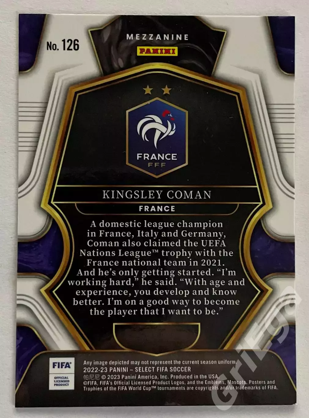 Карточка Kingsley Coman/Кингсли Коман (France/Франция) PANINI Select 1