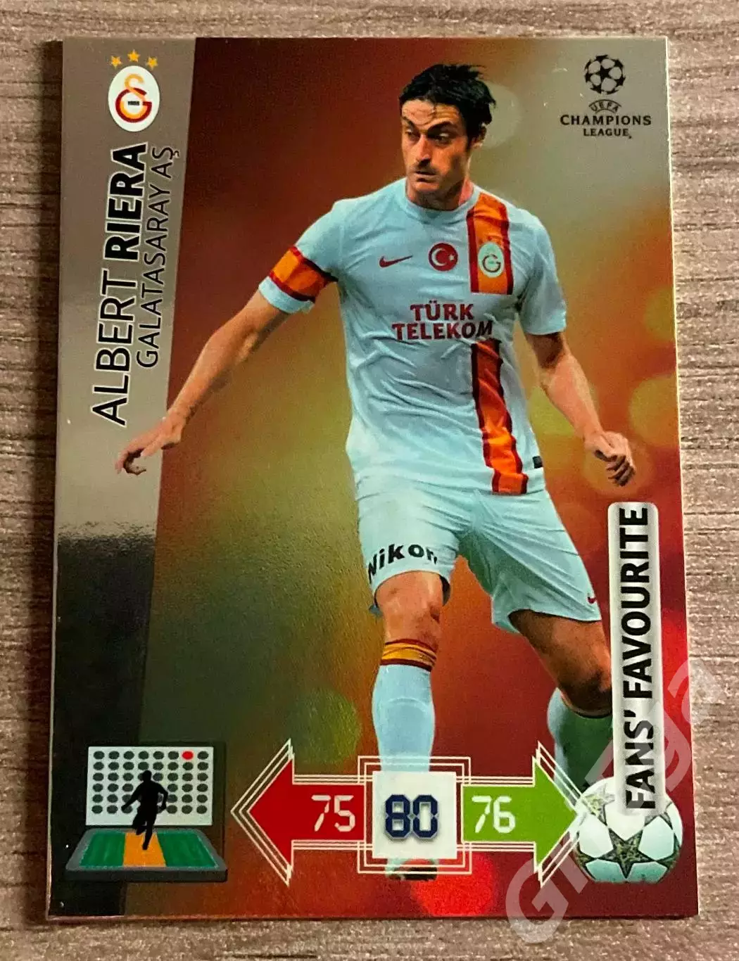 Карточка Albert Riera/Альберт Риера (Galatasaray/Галатасарай) PANINI ЛЧ 2012-13