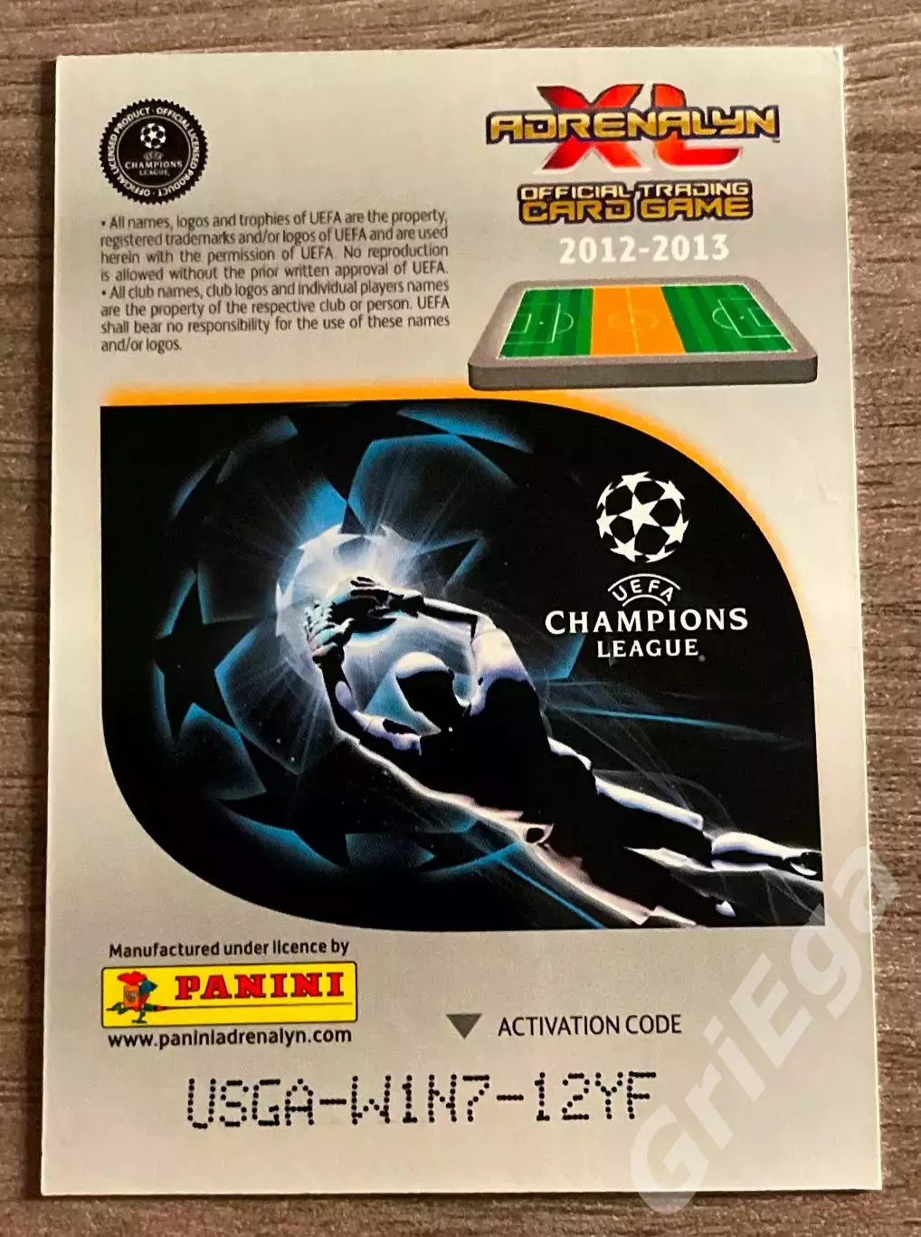 Карточка Albert Riera/Альберт Риера (Galatasaray/Галатасарай) PANINI ЛЧ 2012-13 1