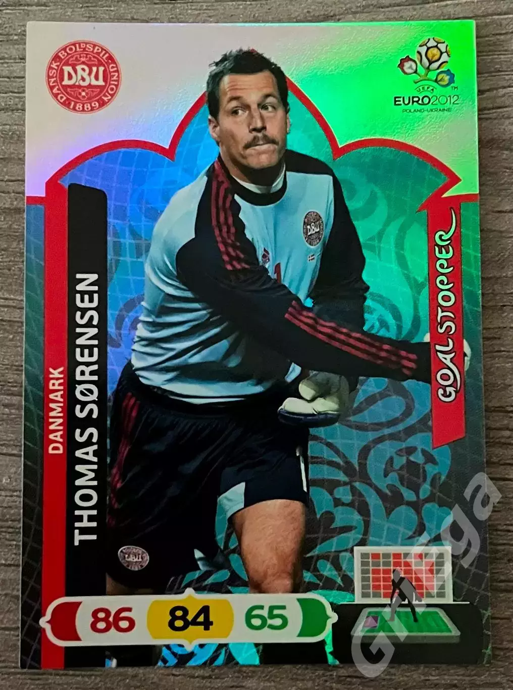 Карточка Thomas Sorensen/Томас Серенсен (Denmark/Дания) PANINI Евро 2012
