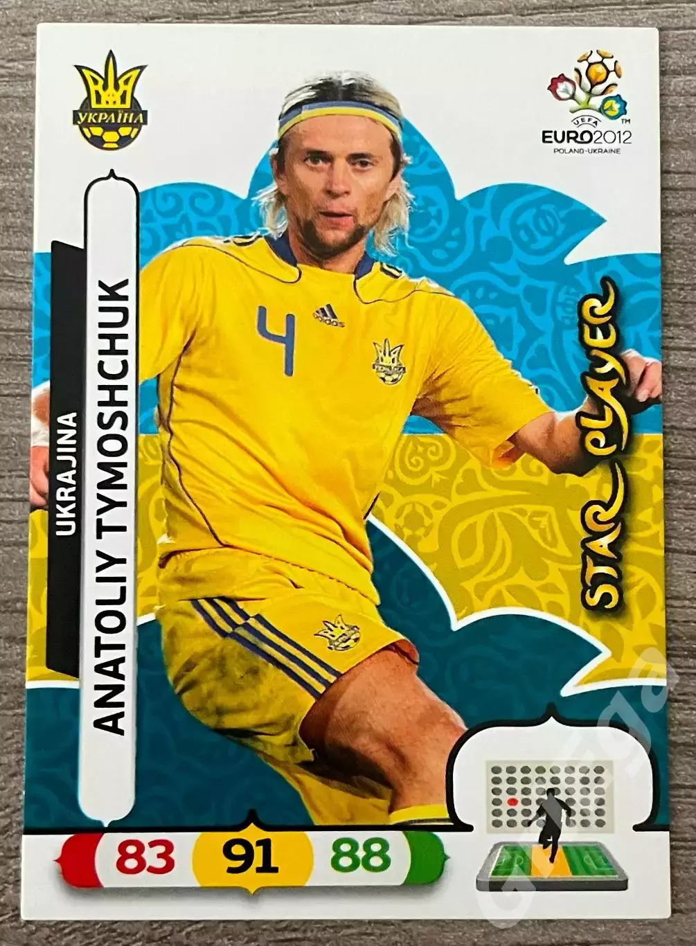 Карточка Анатолий Тимощук (Ukraine/Украина) PANINI Евро 2012