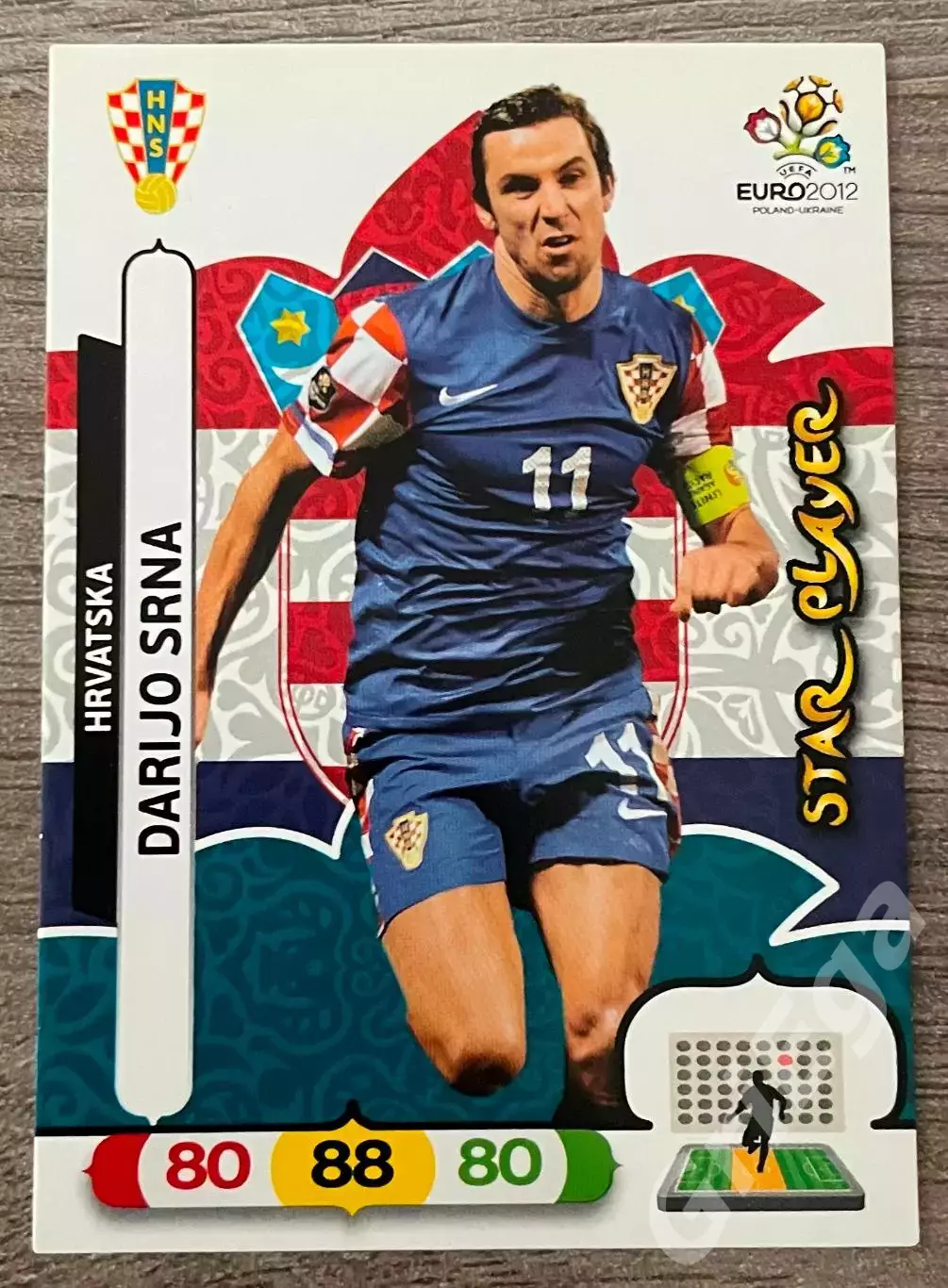Карточка Darijo Srna/Дарио Срна (Croatia/Хорватия) PANINI Евро 2012
