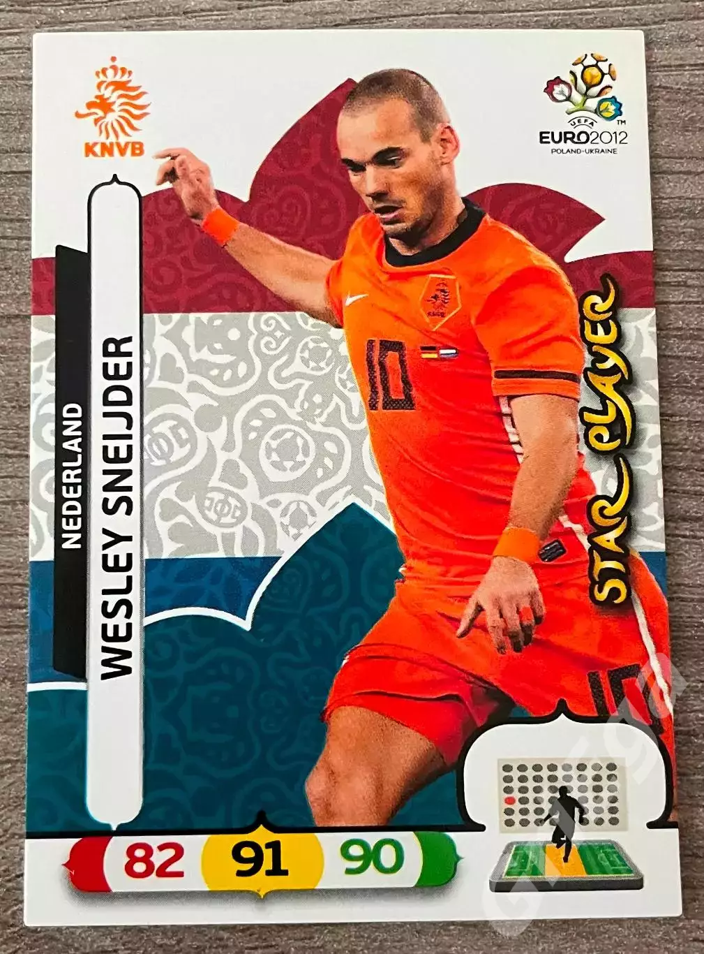 Карточка Wesley Sneijder/Уэсли Снейдер (Nederland/Нидерланды) PANINI Евро 2012