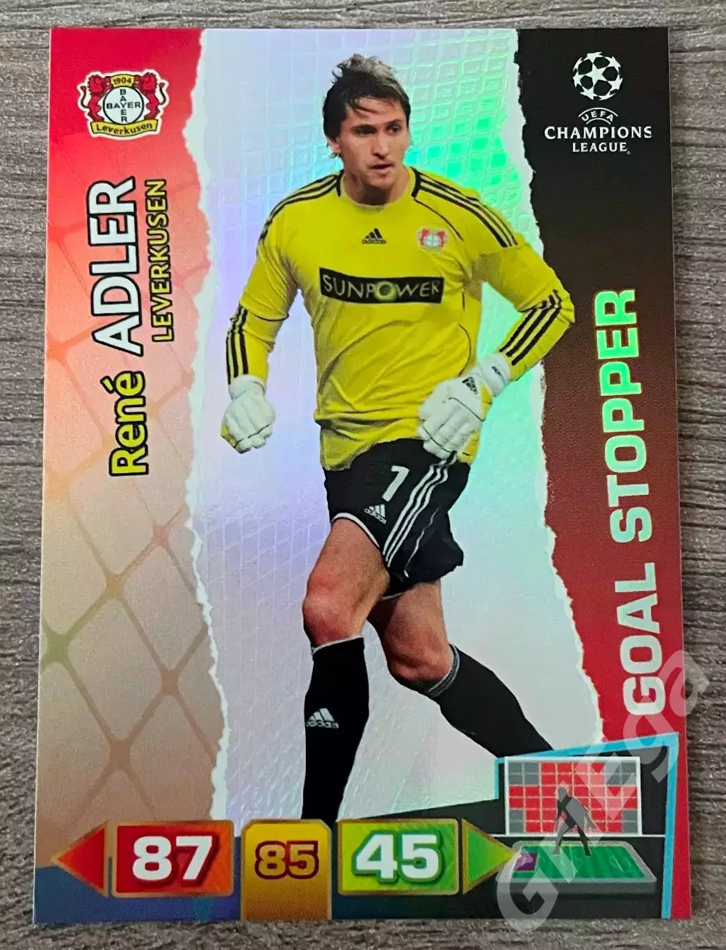 Карточка Rene Adler/Рене Адлер (Байер 04 Леверкузен) PANINI ЛЧ 2011-12