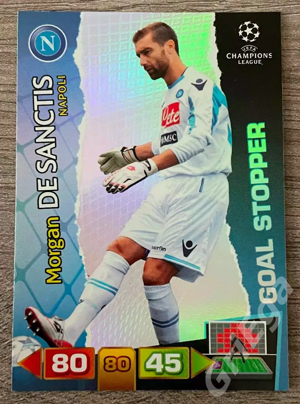 Карточка Morgan De Sanctis/Морган Де Санктис (Napoli/Наполи) PANINI ЛЧ 2011-12