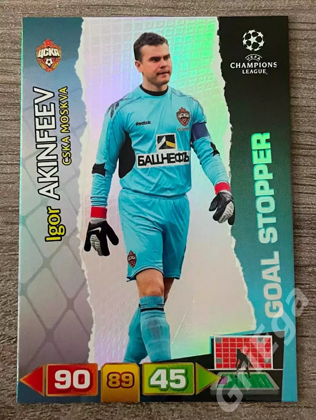 Карточка Игорь Акинфеев/Igor Akinfeev (ЦСКА Москва) PANINI ЛЧ 2011-12