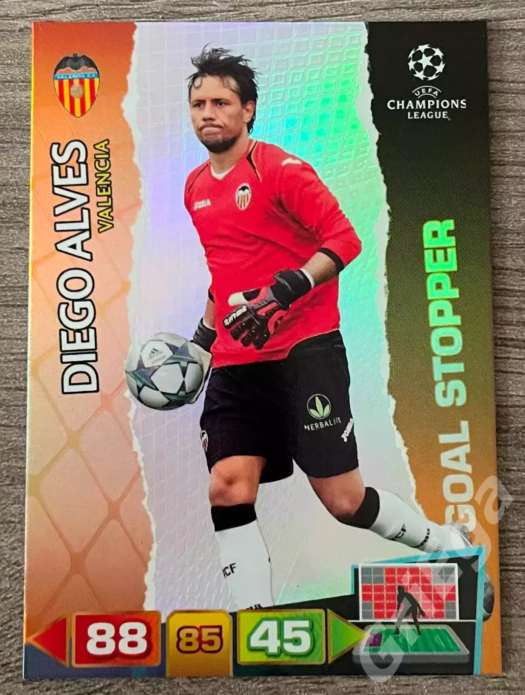 Карточка Diego Alves/Диего Алвес (Valencia/Валенсия) PANINI ЛЧ 2011-12