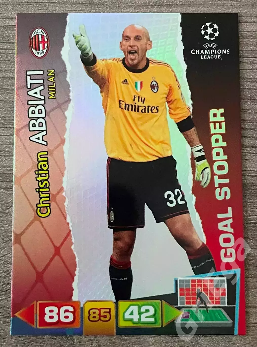 Карточка Christian Abbiati/Кристиан Аббьяти (Milan/Милан) PANINI ЛЧ 2011-12