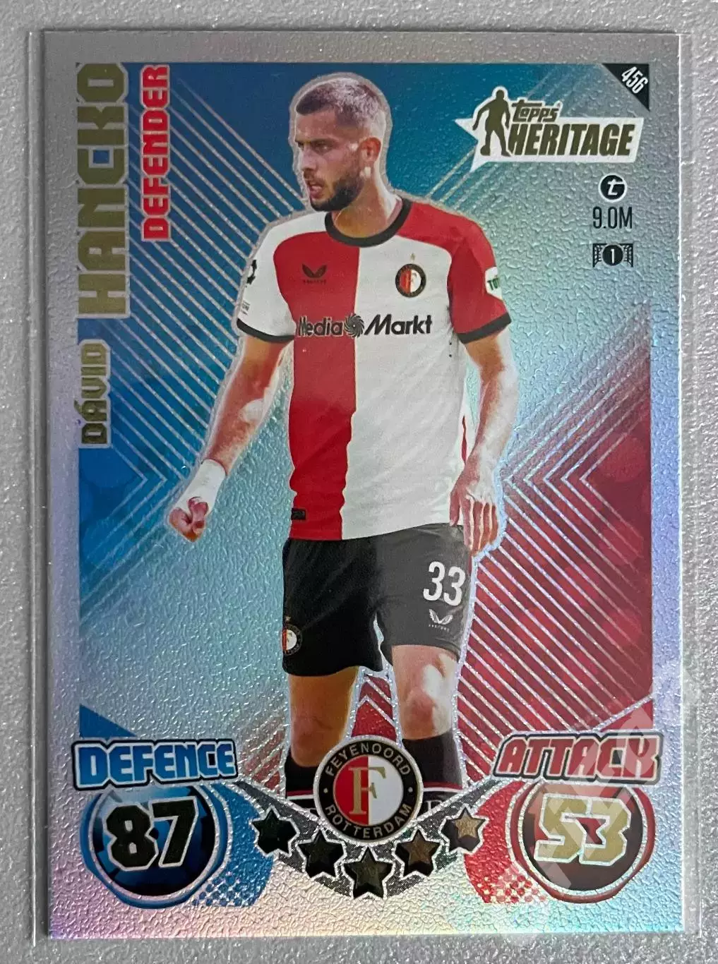 Карточка David Hancko/Давид Ганцко (Feyenoord/Фейеноорд) 2024-25 TOPPS