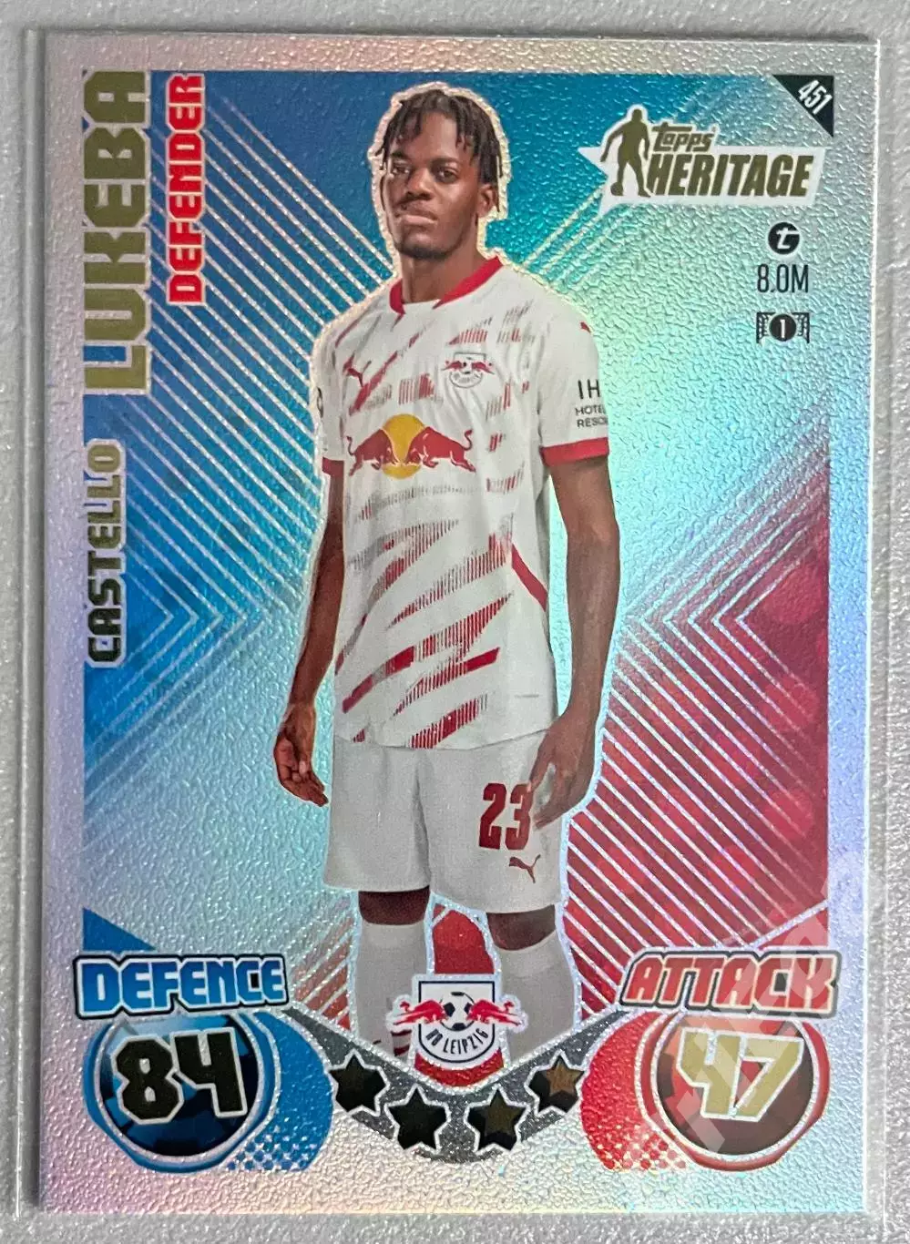 Карточка Castello Lukeba/Кастелло Люкеба (RB Leipzig/РБ Лейпциг) 2024-25 TOPPS