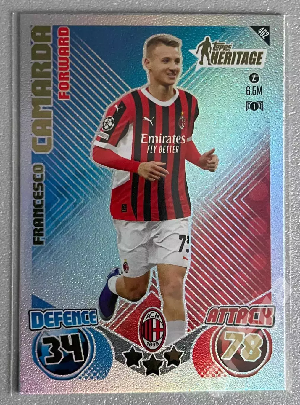 Карточка Francesco Camarda/Франческо Камарда (Milan/Милан) 2024-25 TOPPS