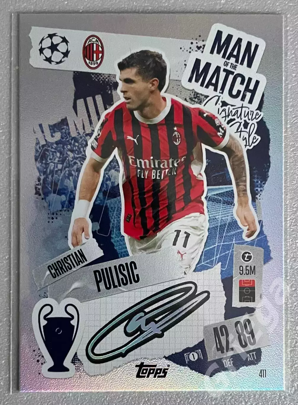 Карточка Christian Pulisic/Кристиан Пулишич (Milan/Милан) 2024-25 TOPPS
