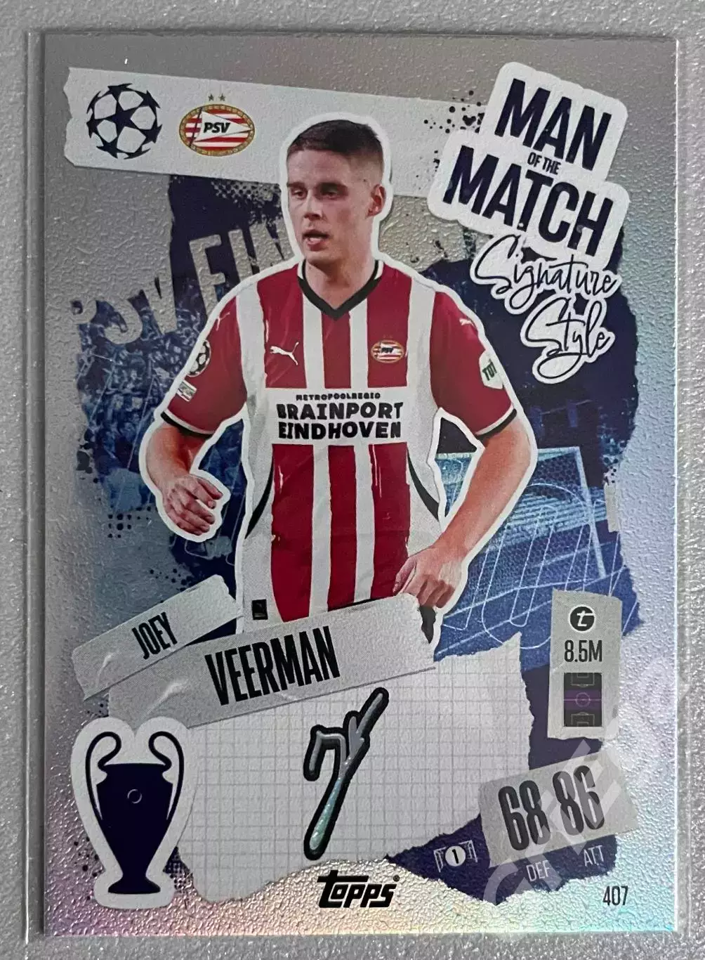 Карточка Joey Veerman/Джоуи Верман (PSV Eindhoven/ПСВ) 2024-25 TOPPS