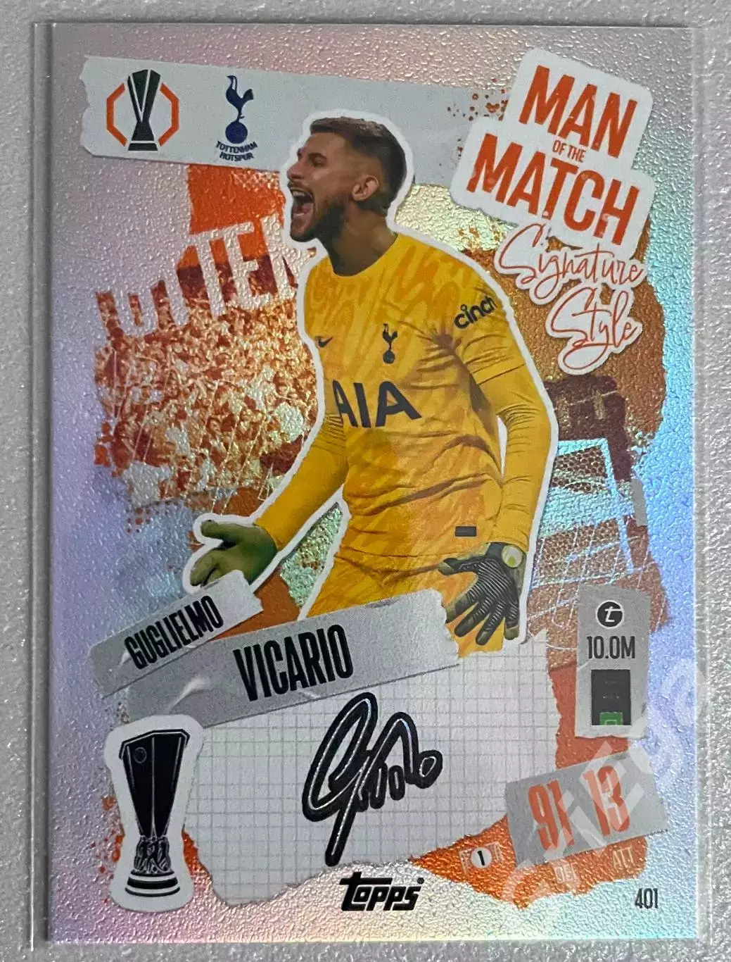 Карточка Guglielmo Vicario/Гульельмо Викарио (Tottenham Hotspur) 2024-25 TOPPS