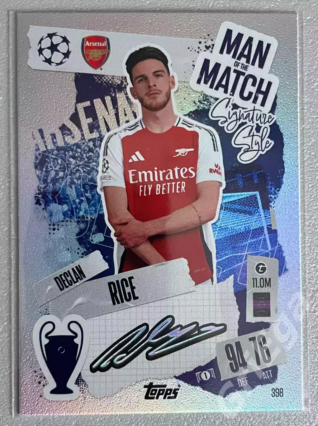 Карточка Declan Rice/Деклан Райс (Arsenal/Арсенал) 2024-25 TOPPS