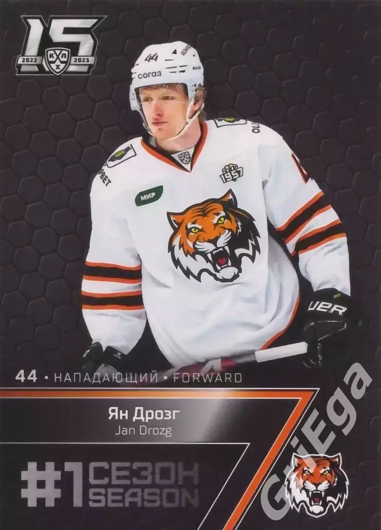 Хоккей. Карточка Ян Дрозг (Амур Хабаровск) 2022-23 SeReal КХЛ Premium