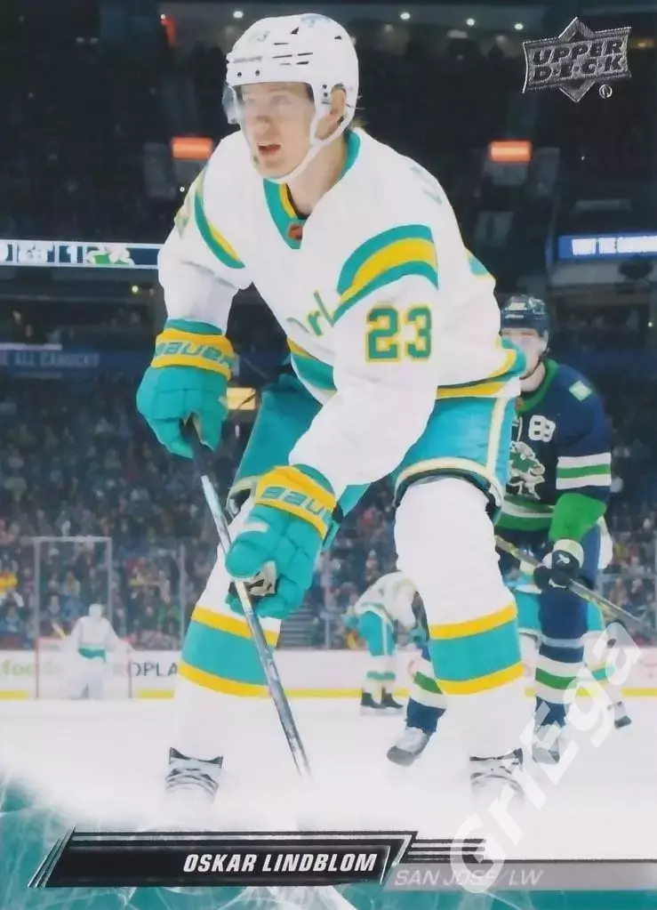 2022/23 Upper Deck Hockey #614 Oskar Lindblom (San Jose Sharks)