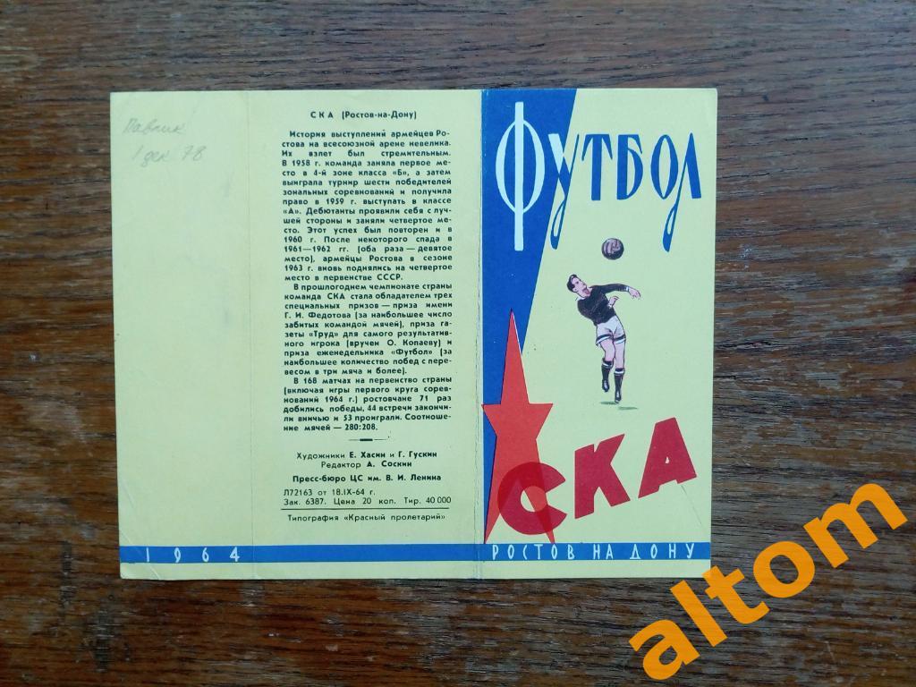 СКА Ростов на Дону 1964