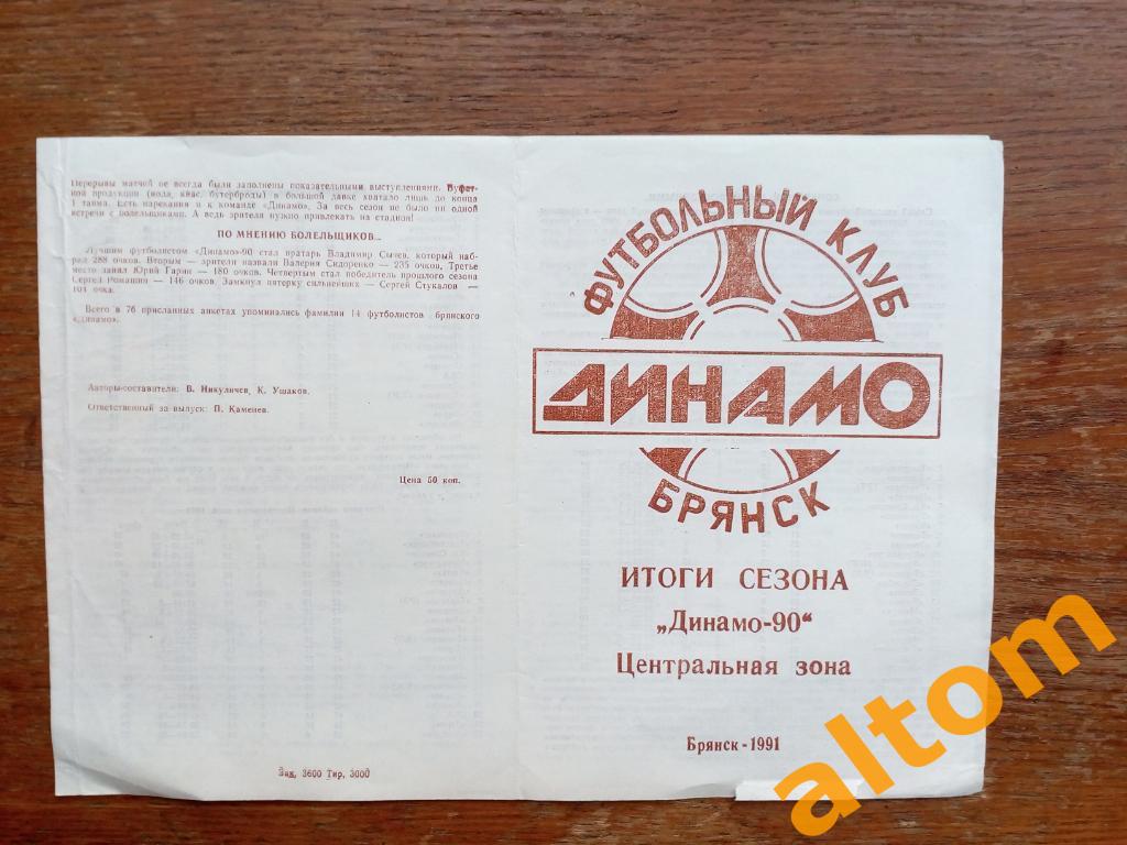 Динамо Брянск 1991