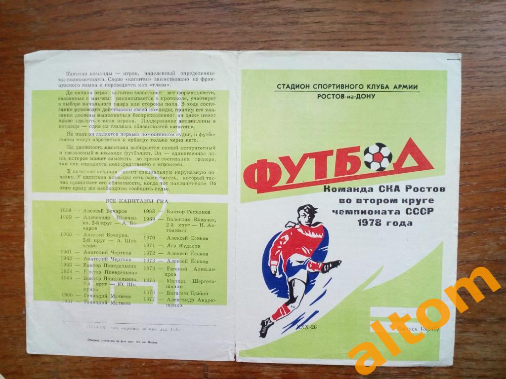 СКА Ростов на Дону 1978 2 круг