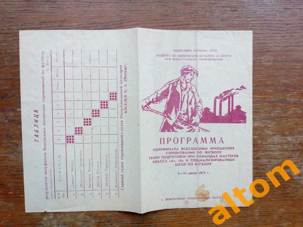 Новотроицк 1973 Динамо Москва, Ташкент, Тбилиси, Караганда, Запорожье