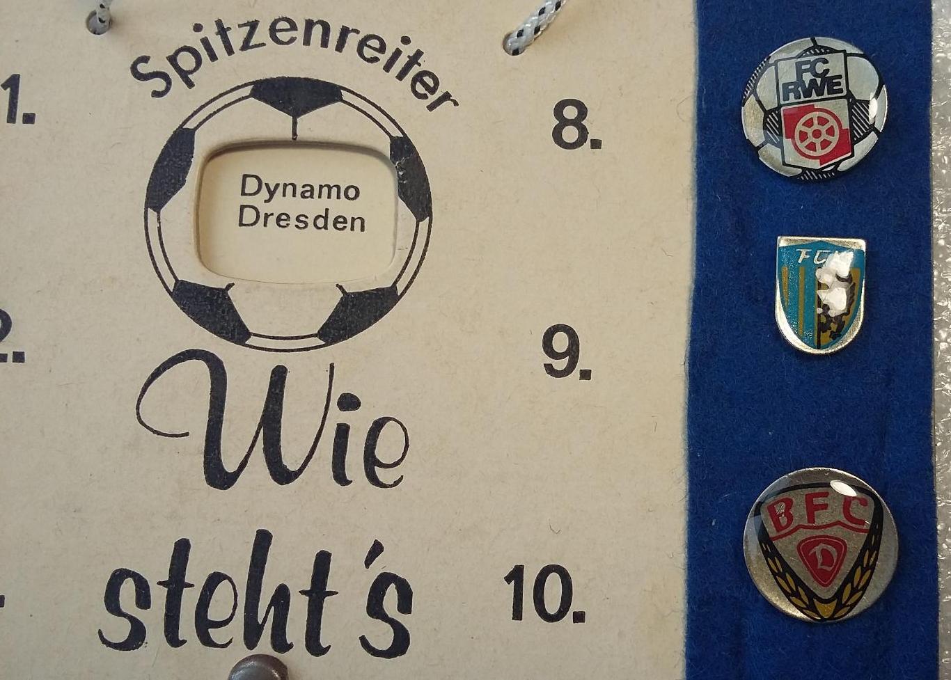 Вымпел Оберлиги ГДР 1983-84 со значками участников 6