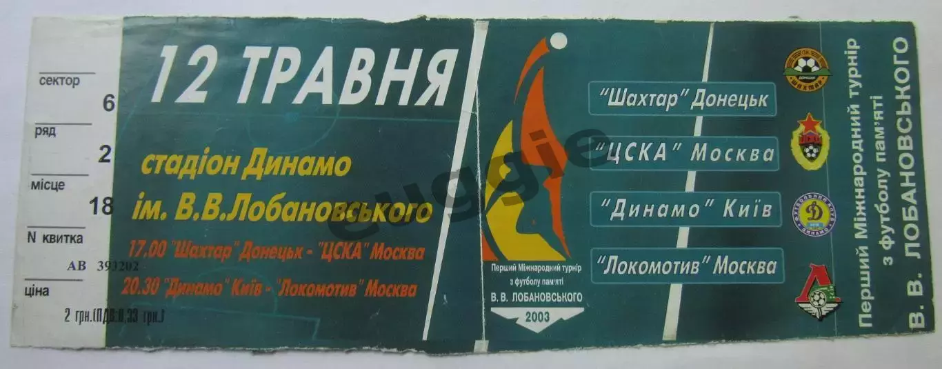 турнир Лобановского ЦСКА, Динамо Киев, Локомотив Шахтер 2003
