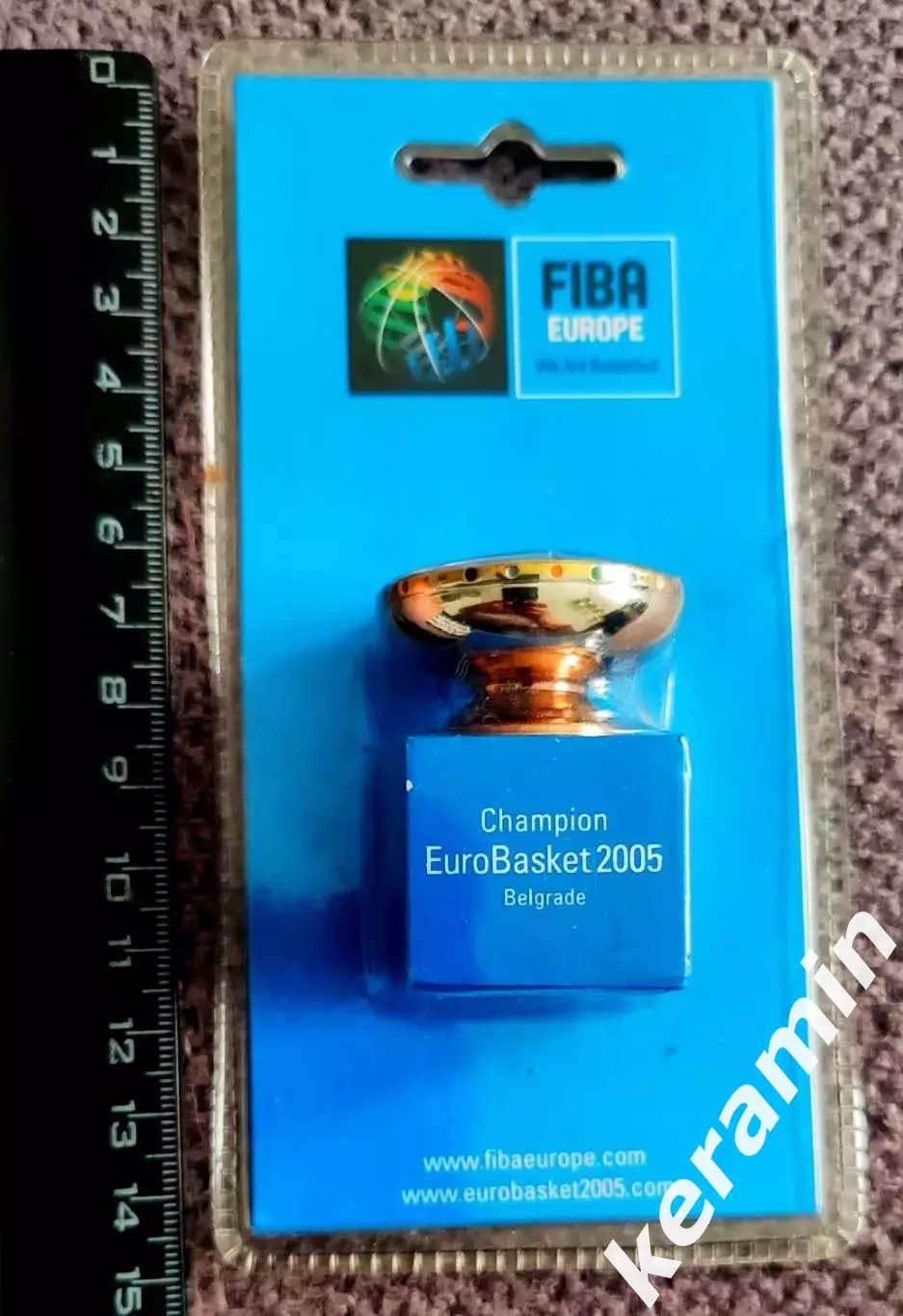 Мини-реплика кубка чемпионата Европы по баскетболу FIBA EuroBasket 2005