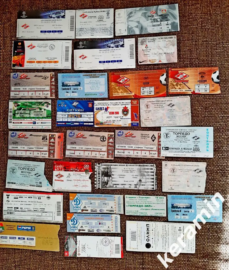 Коллекция билетов СПАРТАК Москва футбол хоккей