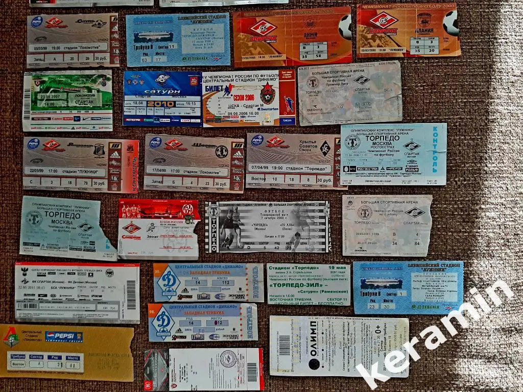 Коллекция билетов СПАРТАК Москва футбол хоккей 2