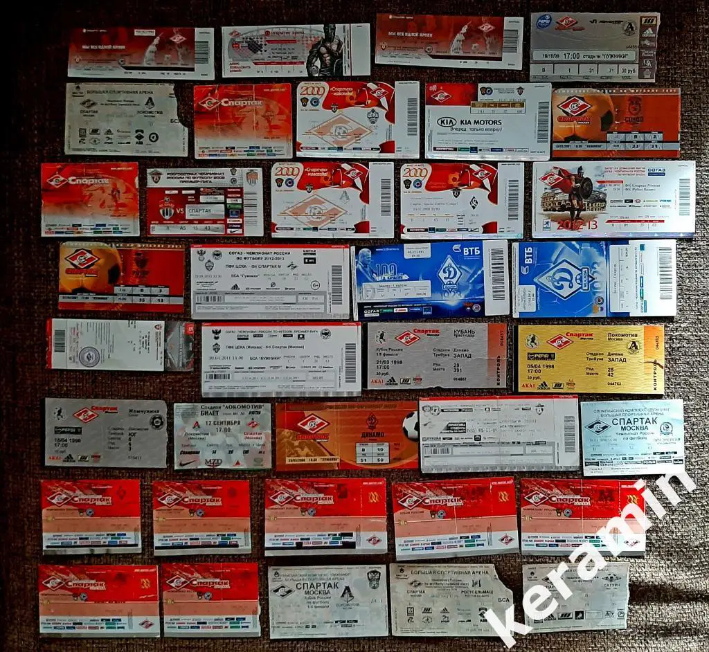 Коллекция билетов СПАРТАК Москва футбол хоккей 6
